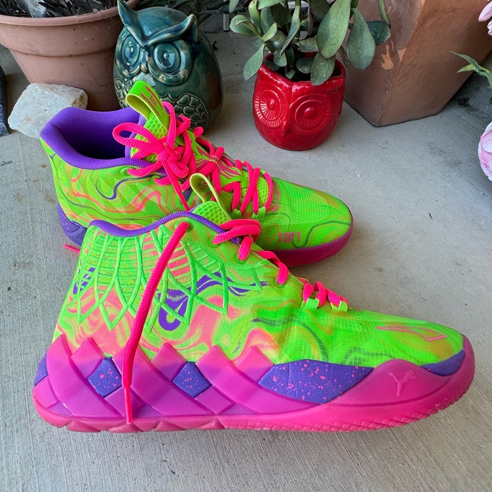 Y2K PUMA Basketball MB.01 LaMelo Ball Not From Here Neon Green Pink Shoes Mens